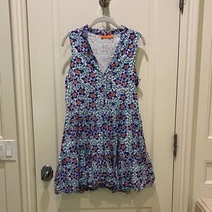 Oliphant Blue and Orange Floral Dress